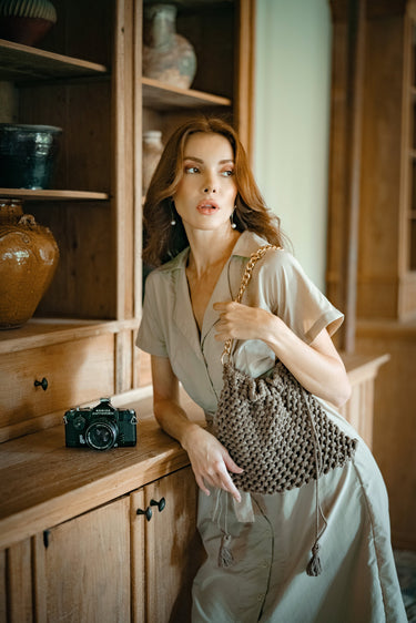 Safari Linen Mini Dress - Beige